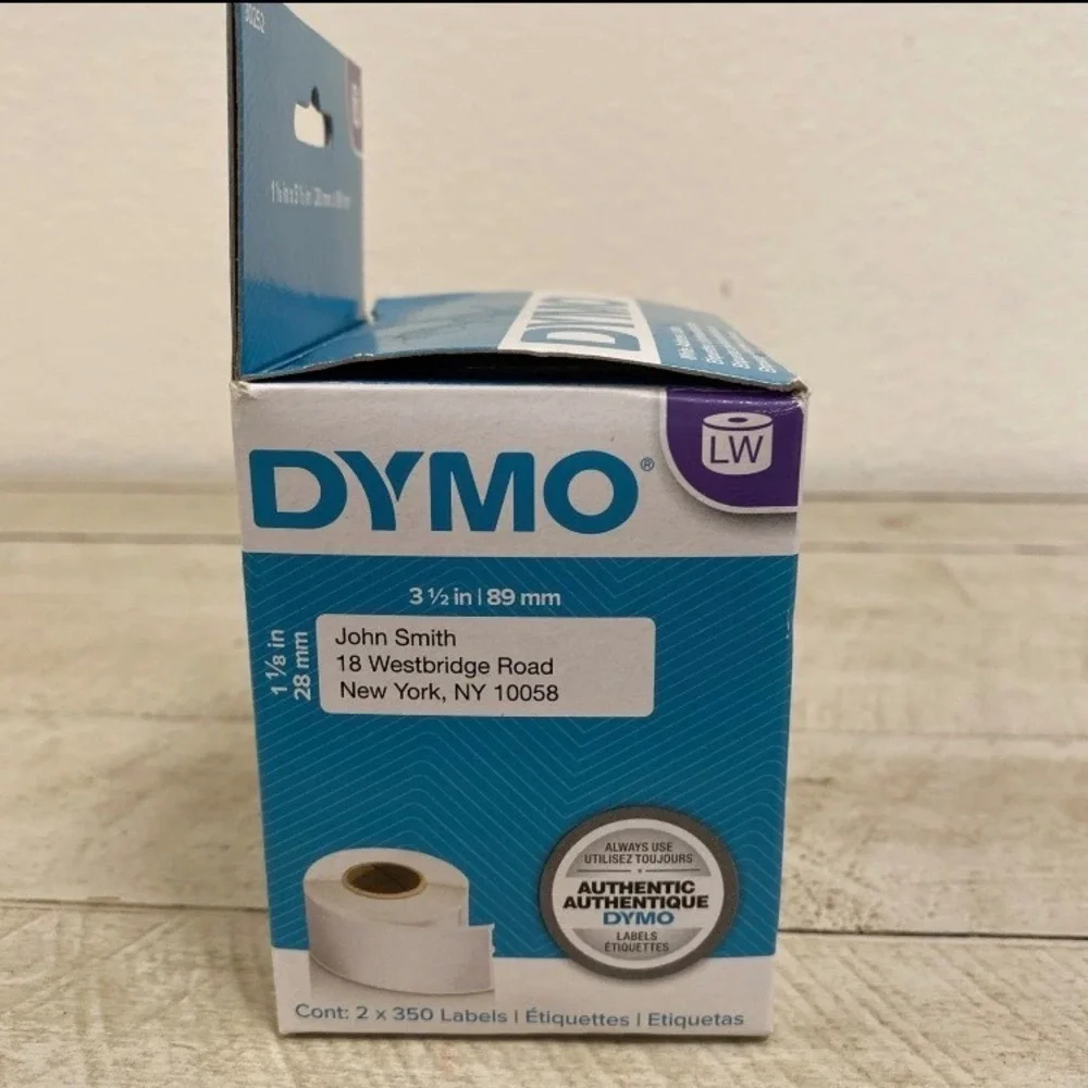 DYMO White Address Labels 30252, 350 X 2 Rolls Labels 1-1/8in X 3-1/2 Inch